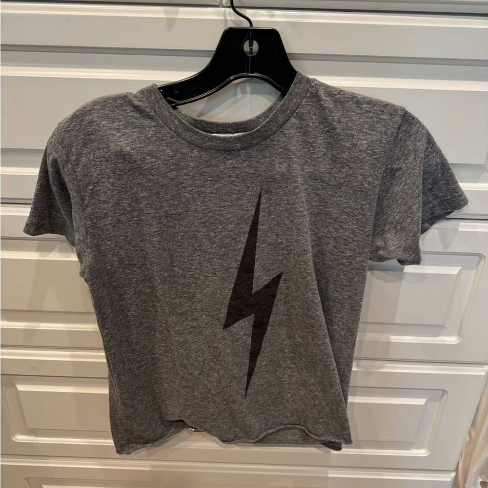 Aviator Nation Gray Tee with Black Detail